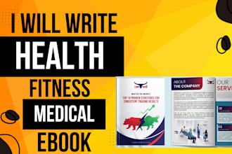 write fitness, health and medical ebook and book, ebook writer and ghostwriter