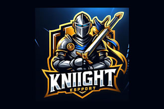 create a modern knight esports mascot logo with any file