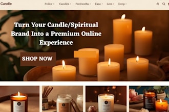 design candle wax shopify spiritual product lighting scent store candle website