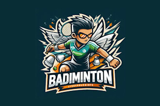do amazing badminton esports mascot logo for your brand