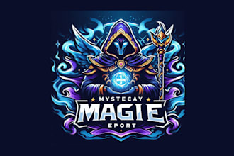 do unique mystical mage esport mascot logo with source file