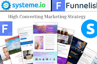 design expert systeme io website click sales funnel clone funnelish landing page
