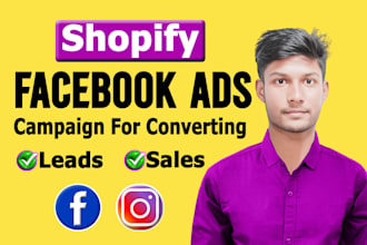 setup shopify facebook ads for converting leads and sales