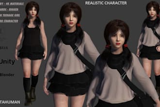 make 3d realistic character, 3d metahuman, daz 3d character for game and movies