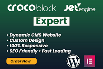 dynamic custom website using crocoblock jetengine elementor