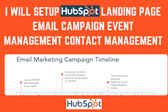 setup hubspot  landing page email campaign event management contact management