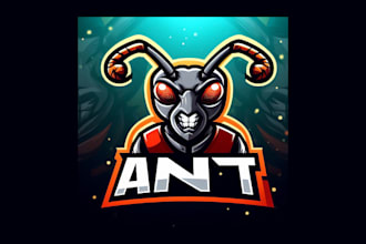 create an ant head esport mascot logo for you in one day