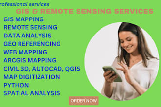 do geospatial data analysis,arcmap,remote sensing,qgis,digitize maps,satellite