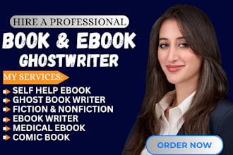 50k ebook ghostwriter, ghost book writer, nonfiction, self help, rewrite, comic