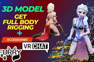 3d furry vr character avatar for vrchat and vtube