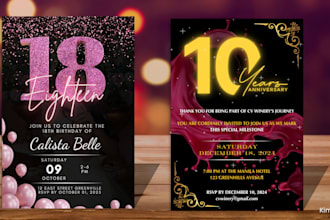 design an amazing digital invitation in your own theme