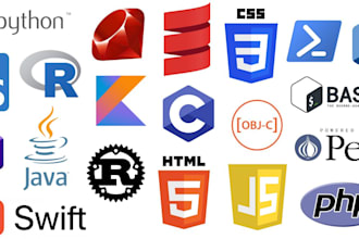 do python, rust, c sharp, c plus plus, java programming projects