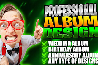 design a unique wedding photo book design fast delivery
