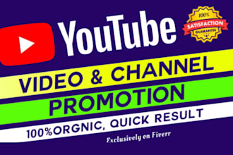 do organic youtube video promotion, marketing and channel growth
