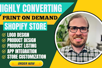 create shopify print on demand store, shopify pod website design or redesign