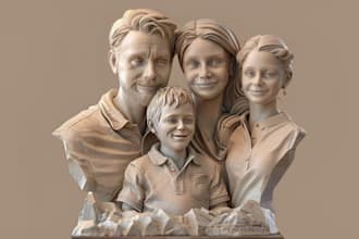sculpt 3d model head shot miniature 3d bust sculpture 3d printing in stl file