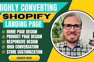 design shopify ecommerce website or landing page with pagefly, gempages, shogun