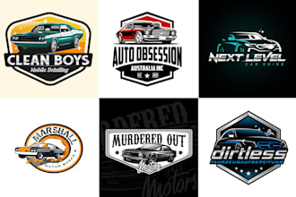 design automotive auto detailing mechanical and car wash logo