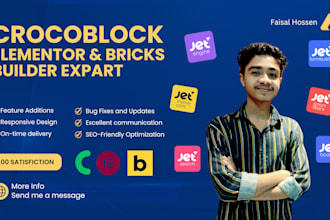build wordpress site with crocoblock, elementor, bricks builder