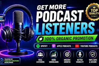 promote your podcast to grow real listeners downloads