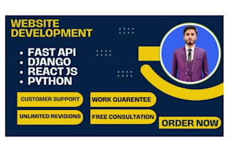be your expert in api using fast api react js python django