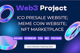 build a catchy meme token website, ico presale website, nft marketplace
