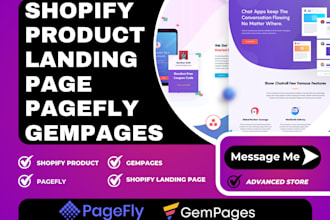 design shopify product landing page with pagefly or gempages
