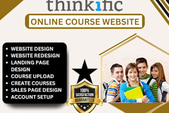 design and set up your professional thinkific online course website