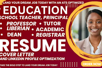 in 24 hrs write professional education resume, teacher, lecturer, professor cv