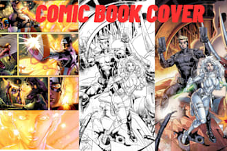 draw comic book page cover art manga graphic novel webtoon pin up in anime style