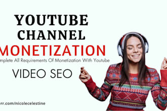 be your youtube channel manager for channel monetization and video SEO