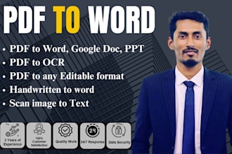 convert PDF to word or any editable format