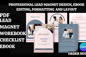 do canva ebook design, workbook, formatting, lead magnet journal, freebie design