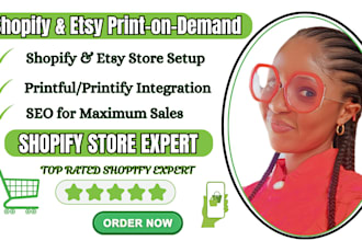 shopify tshirt design esty shop shopify store print on demand printful printify