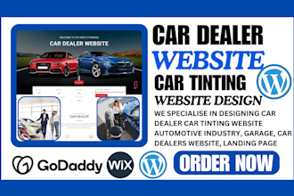 car dealer car tinting website automotive industry, garage, car dealers website