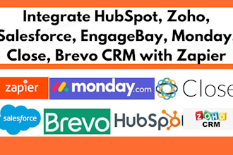 integrate hubspot zoho salesforce engagebay monday close brevo crm with zapier