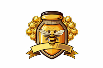 make perfect eye catching bee honey logo
