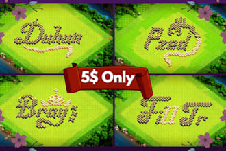 design your name or attractive art in clash of clans
