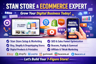 esty shop digital products stan store beacons ai payhip, stan store marketing