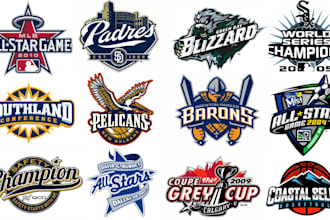make modern world series logo with sports design hat cap