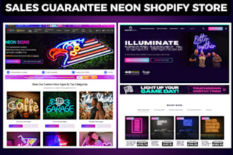 build sales guaranteed neon shopify store led light shopify store neon website