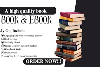 ghostwrite self help book as ebook writer, book writer