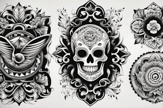 create a custom traditional tattoo style design