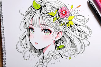 create cute professional doodle art illustrations