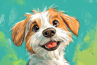 draw an awesome pet cartoon portrait