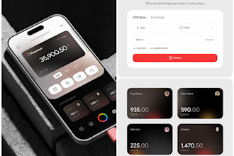 develop fintech crypto app, payment loan wallet app, uiux p2p saas logo bank app