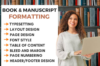do book, manuscript formatting layout typesetting  for amazon kindle