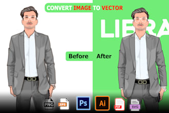 convert logo image to vector, raster to vector illustration