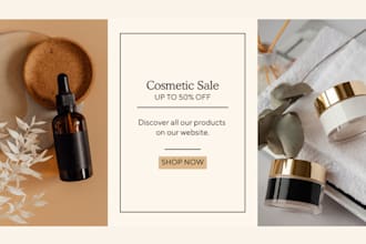 design unique product banners, social media posters, flyers and ad videos