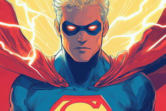 drawing custom superhero character in action